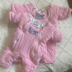 Small 3-6 month  and Large 6-9month baby Merlin sleep suits